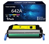642A Cartouche de Toner Compatible Modèles pour HP 642A CB400A CB401A CB402A CB403A pour HP Color LaserJet CP4005 4005n 4005dn Imprimantes avec Puce,Y-1 Pack