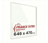 646 x 470 x 4 mm - Vitre d’Insert pour cheminée et poêle à Bois - Verre de Rechange Haute température France Vitre - jusqu'à 800°C - 470x646 mm