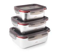Lacor Set 3 récipients Ecoinox 64617 - Inox 18/10, 800/1200/1800 ml, Hermétique, Sans BPA