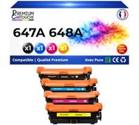 647A 648A Pack 4 Toners Multicolores Compatible pour HP 8500 Pages