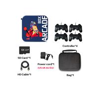 (64G 4 fils-prise UE)Console de jeux vidéo pour console d'émulateur N64/PS1/DC/SEGA/PSP, prise et boîtier