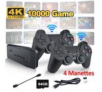 64g - Console de Jeu Vidéo Rétro HD 4K HDMI avec 10000+ Classiques Jeux Intégrés avec 4 Manettes Sans Fil pour GBA-PS1
