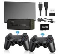 64G Ensemble Console de Jeu Rétro avec 2 manettes sans fil 4K HDMI Console de jeu TV maison 15000+ jeux