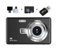 (64G Memory,Black)Beginner Friendly 4k Digital Camera 16X Zoom Small Photography Camera Birthday Present