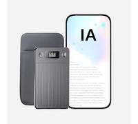 64GB Dictaphone Enregistreur Vocal IA - Transcription et Traduction dans 256 Langues, 1 200 Minutes gratuites par Mois, Double Microphone AI avec réduction du Bruit, écran HD pour Les réunions