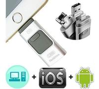 64GB Flash Drive CLÉ USB I-flash U-disk Flash Mémoire Stick à l'Extension de Stockage 3 en 1 pr iPhone/iPad/Android/PC