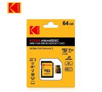 (64GB) KODAK-Carte mémoire MicroSD pour PC,128 Go,256 Go,10 U3,32 Go,64 Go TF,4K HD avec lecteur adaptateur