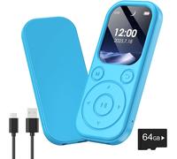 64Gb Lecteur Mp3 Bluetooth Mp3 Player 2,01 Pouces Avec Écran Ultra-Hd Batterie 300Mah Son Hifi Radio Fm Livres Électroniques Enregistrement Vocal Affichage D'Images Pour Sport Et Voyages Bleu