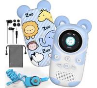 64GB Lecteur MP3 Enfants Bluetooth 5.3 avec écouteurs Haut-Parleur Prend en Charge la Radio FM, Le réveil, l'enregistrement sur Le Bouton on, la Fonction chronomètre