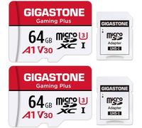 64GB Memory Card (2 Pack) Gaming Plus Series, Play Speed Up to 95MB/s. A1 U3 V30 Micro SDXC Card for Nintendo Switch Camera Full HD Video with SD Adapter.