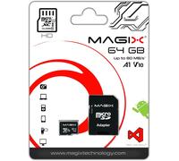 64GB microSD Class 10 V10 U1 Memory Card, Read Speed Up to 80MB/s, HD Series (SD Adapter Included)