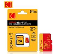 ( 64GB U3 ¿ - Carte mémoire e Kodak 256GB 128GB 64GB 32GB carte Micro sd classe 10 UHS-1 carte flash mémoire rouge Microsd pour Samrtphone PC