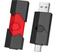 64GB USB C Flash Drive 3.0,Pack of 2 USB C Flash Drive 64GB 3.0 Dual USB C Flash Drive Retractable Dual Connector for Smartphone/TV/PC/Tablet/Computer