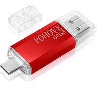 64GB USB C Flash Drive,Mini USB Stick 64GB Type C OTG USB Stick 64GB Waterproof USB C Flash Drive 64GB for Huawei,Xiaomi,Oneplus,Smartphones with USB C,Matebook,PC,Tablet Etc (Red)