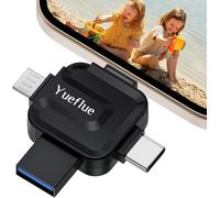 64GB USB Flash Drive for iPhone Storage USB Flash Drive to Store More Photos and Videos. USB Stick for iPhone/Android/PC, 4 in1 Metal Cross Shaped USB Stick, No Application Required.