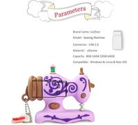 64GB USB Flash Drive Purple Sewing Machine,Silicone Pendrive USB Flash Drive (64GB,Purple Sewing Machine)