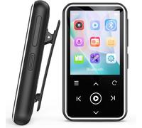 64Go Lecteur MP3 Bluetooth 5.3 avec Clip, 1,8 Pouces Lecteur Musique Sport HiFi avec Reconnexion Bluetooth, Bouton Volume, Radio FM/Podomètre, Ultra-léger 36g, Mini Baladeur pour Courir - Blanc