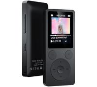 64Go Lecteur MP3 Bluetooth 5.3 - MP4 Haut-Parleur Intégré, Baladeur MP3 avec Touches Physiques (Retour/Menu/Volume), Léger 37g. Radio FM, Enregistreur Vocal, Design Mini, Son HiFi, Jusqu‘à 128Go
