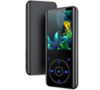64Go Lecteur MP3 Bluetooth à Boîtier Métallique Courbé Haut-Parleur & Écran 2,4", Son HiFi, Touches Tactiles, Radio FM, Enregistrement, Extensible à 128GB