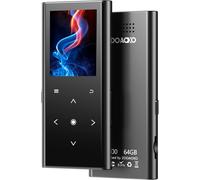 64Go Lecteur Mp3,Lecteur De Musique Avec Bluetooth 5.2,Haut-Parleur Hd Intégré,Radio Fm,Enregistreur Vocal,Design Mini,Poids 70G,Son Hifi,Idéal Pour Le Sport,Écouteurs Inclus