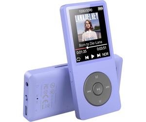 64Go MP3 Bluetooth 5.3 AGPTEK Lecteur Musical avec Haut-Parleur Radio FM | Classique MP3 Sport avec Bonton Volume Baladeur Portable sans Perte HiFi, Carte TF Jusqu’à 128 Go(sans Casque)-Violet