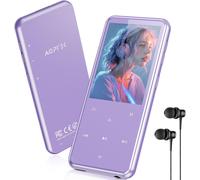 64Go MP3 Bluetooth avec Haut-Parleur, 2.4"" Grand Écran Lecteur MP3 en Métal Qualité Sonore HiFi Audio MP4 Baladeur Sport de Bouton Tactile Radio FM Podomètre Enregistreur 60H de Musique-Violet