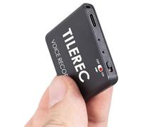 64Go TileRec - Le Plus Mince Enregistreur Vocal Numérique, Activé par la Voix, Port USB-C, Mini Enregistreur Audio avec 1145 Heures Capacité par Atto Digital