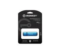 Kingston IronKey Vault Privacy 50 FIPS 197 Type-C - Certifié FIPS 197 et clé USB chiffrée XTS-AES 256 bits pour la protection des données - IKVP50C-64GB