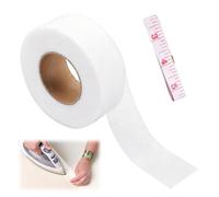 64m x 4cm Bande Thermocollante Vetement, Ruban Thermocollant pour Ourlet Rideaux, Ourlet Thermocollant Pantalon avec Ruban à Mesurer, pour Assembler des Tissus, Pantalons, Rideaux, Vêtements