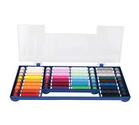 64pcs kit de fil à coudre avec 32 fils de couture colorés et boîte de rangement en plastique pour outils de couture de bureau à domicile accessoires