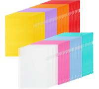 64pcs Plastic Folders,8 Bright Colours Plastic Folders Under Folder A4 Coloured For Documents,Schools,Office (31 X 22 Cm)