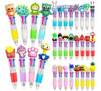 64pz Penne Multicolore,Set Di Penne A Sfera A 4 Colori,Mini Penne Multicolori Penna Creativa Carina Dei Cartoni Animati Per Ufficio Scuola Studenti Regalo Festa Borsa Riempitivi