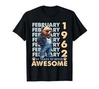 64th Birthday Cool Bear February 1962 Vintage 64 Years Old T-Shirt