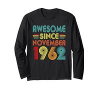 64th Birthday Idea Awesome Since November 1962 64 Years Old Manche Longue