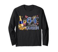 64th Birthday Queen 64 and Fabulous 64 Years Old Women Girls Manche Longue