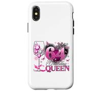 64th Birthday Queen Pink Wine 64 Years Old Women Girls Coque pour iPhone X/XS