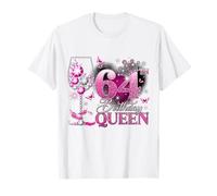 64th Birthday Queen Pink Wine 64 Years Old Women Girls T-Shirt