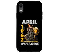 64th Birthday Raccoon Beer April 1962 Vintage 64 Years Old Coque pour iPhone XR