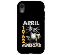 64th Birthday Raccoon Beer April 1962 Vintage 64 Years Old Coque pour iPhone XR