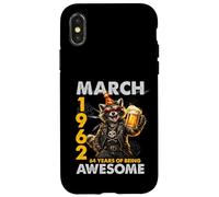 64th Birthday Raccoon Beer March 1962 Vintage 64 Years Old Coque pour iPhone X/XS