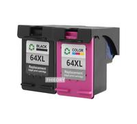 64XL Lot de cartouches d'encre pour HP 64 Noir/couleur Haut rendement Compatible avec imprimante Envy Photo 7855 7858 7155 7120 6252 6255 7800 7100 7158 7164 Tango X Terra