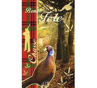 65-1060-2BF Carte de Vœux BONNE FÊTE pour Chasseur Oiseaux Faisan avec Enveloppe Format 12x17,5cm Fêter un prénom Saint Hubert patron des chasseurs forestiers environnement protecteur chiens chevaux