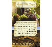 65-1124-BBFPAPA Carte de Vœux BONNE FÊTE PAPA avec Côte des Vins Rouges Français détachable Format Carte de Visite 9x5,5cm avec Enveloppe Format 12x17,5cm Fête des Pères Saint Vincent patron vignerons