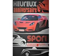 65-1253 Carte Heureux Anniversaire Voiture Rouge Sport Automobile Mécanique Vitesse Années Fabriqué en France