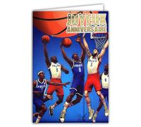 AFIE 65-1423 Carte Joyeux ANNIVERSAIRE BASKETBALL en Or Doré Brillant avec Enveloppe 12x17,5cm Pour sportif sportive basketteur basketteuse champion panier supporter équipe - Fabriqué en France