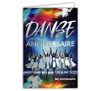 65-1433 Carte Bel Anniversaire Argenté Danse Pour Fille Femme Danseuse Classique Ballerine - Avec Enveloppe Blanche Format 12x17,5cm - Tutu Justaucorps Blancs - Fabriqué en France