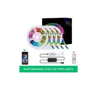 65.6FT / 20M LED RGB Lumières de bande de LED, Music Sync 5050 SMD Changement de couleur BT Controller + Télécommande à 24 tou