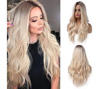 65 cm de long blonds pour les femmes cosplay perruque lâche ondulé perruques résistant à la chaleur