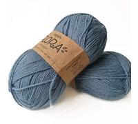 65 % laine, 35 % alpaga - Drops Flora, 1 ou super fine - Poids de doigté - 4 plis - 51 g - 220 m par pelote (13 bleu denim)