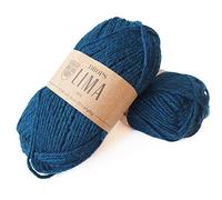 65 % laine et 35 % alpaga pour tricoter et crocheter, 3 ou léger, peigné, poids DK gouttes Lima, 51 g 109 verges par pelote (0701 pétrole)